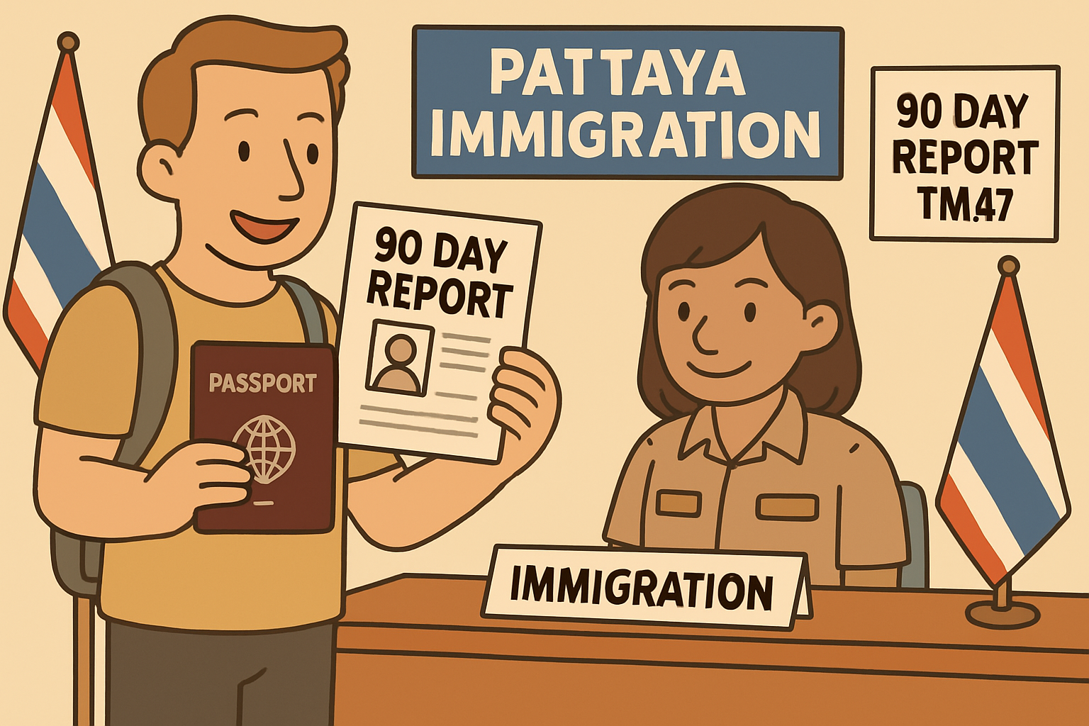 90 day report pattaya thailand