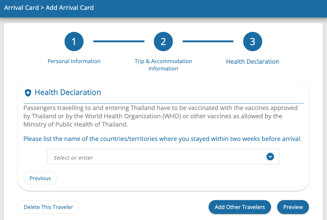 Thailand Digital Arrival Card TDAC Submission Confirmation